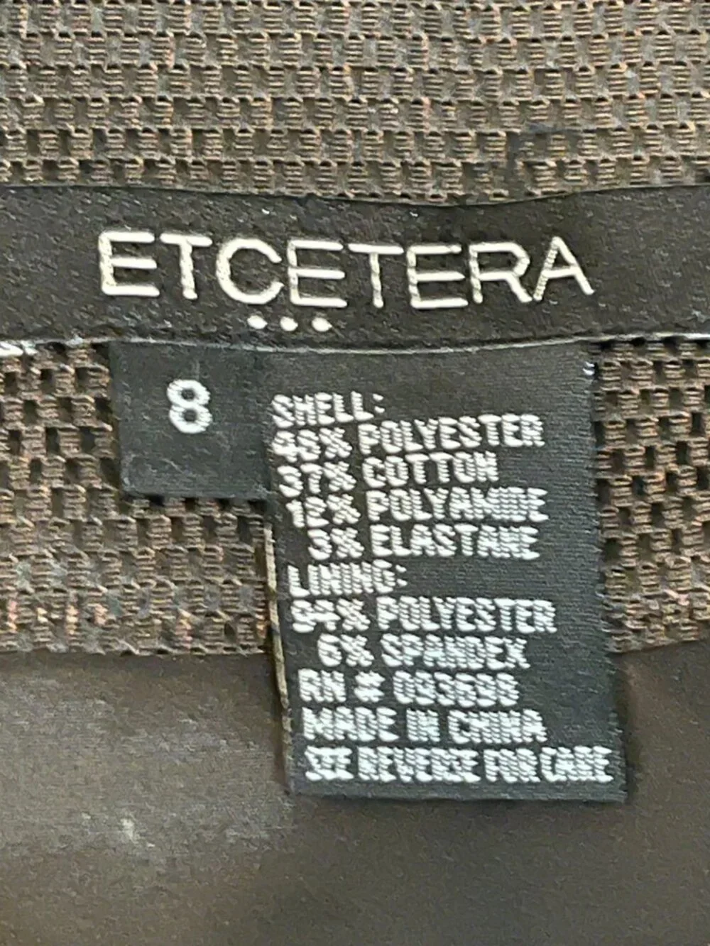Women's Etcetera Size 8 Brown Side Zip Pleated Fully Lined Mini Skirt
